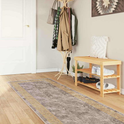 Mattlöpare MARSA Grå 100 x 400 cm Polyester och PVC