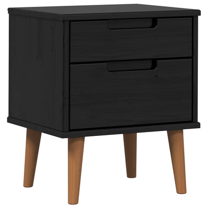 Nattduksbord MOLDE Svart 40 x 35 x 48 cm Massiv furu