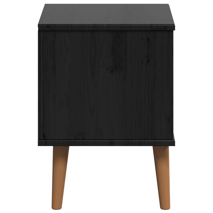 Nattduksbord MOLDE Svart 40 x 35 x 48 cm Massiv furu