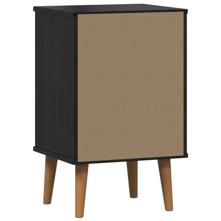 Nattduksbord MOLDE Svart 40 x 35 x 65 cm Massiv furu