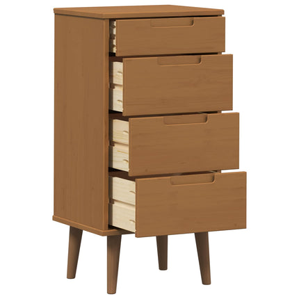 Kommode MOLDE Karamell 40 x 35 x 82 cm Massiv furu