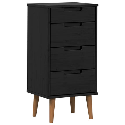 Kommode MOLDE Svart 40 x 35 x 82 cm Massiv furu