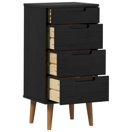 Kommode MOLDE Svart 40 x 35 x 82 cm Massiv furu