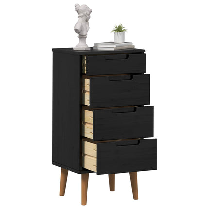 Kommode MOLDE Svart 40 x 35 x 82 cm Massiv furu
