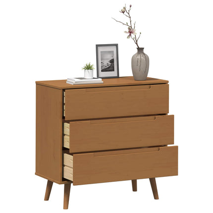 Kommode MOLDE Karamell 80 x 40 x 80 cm Massiv furu