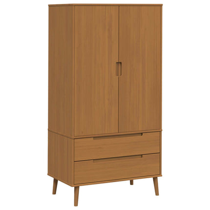 Garderob MOLDE Karamell 90 x 55 x 175 cm Massiv furu