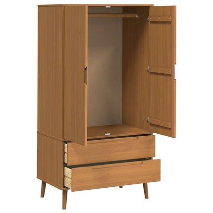 Garderob MOLDE Karamell 90 x 55 x 175 cm Massiv furu