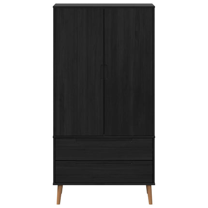 Garderob MOLDE Svart 90 x 55 x 175 cm Massiv furu