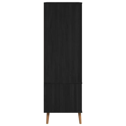 Garderob MOLDE Svart 90 x 55 x 175 cm Massiv furu