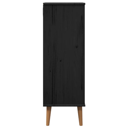 Skoskåp MOLDE 59,5 x 35 x 103 cm Massiv furu Svart