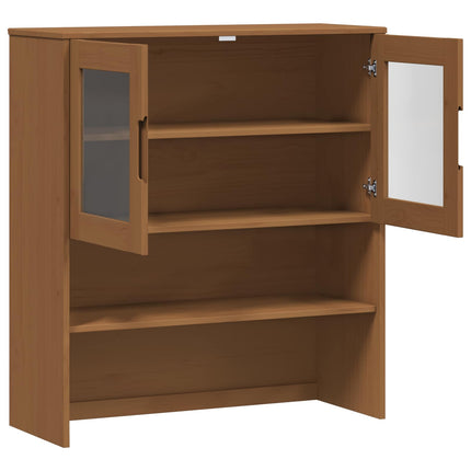 Hutch Karamell 90 x 35 x 100 cm Massivt furu och härdat glas
