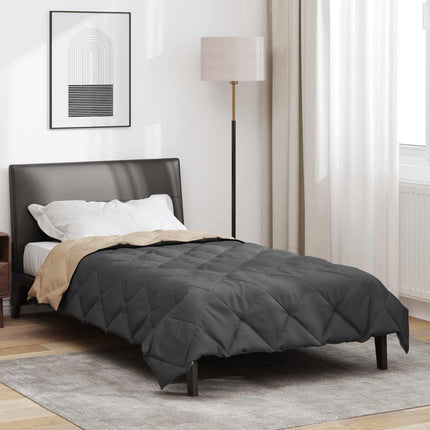 Sommar Duvet Antracit och Taupe 200 x 135 cm Mikrofiber