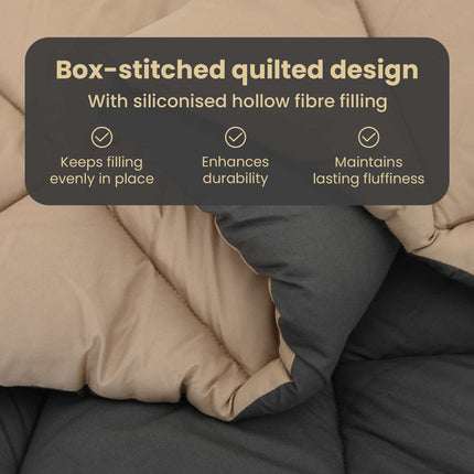 Sommar Duvet 220 x 135 cm Sommar 200 gsm Antracit och Taupe