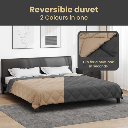 Sommar Duvet 220 x 240 cm Sommar 200 gsm Antracit och Taupe