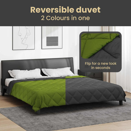 Sommar Duvet 220 x 200 cm Sommar 200 gsm Grön och Antracit