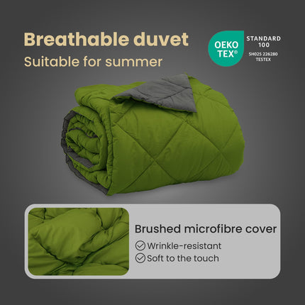 Sommar Duvet 220 x 260 cm Sommar 200 gsm Grön och Antracit