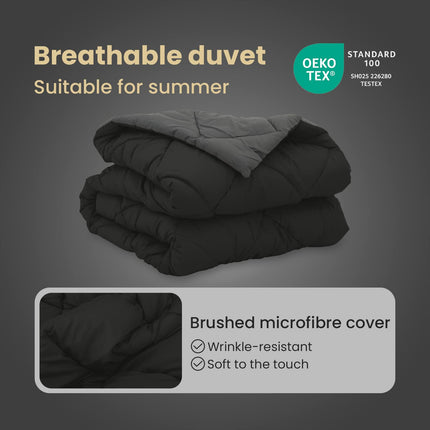 Sommar Duvet 200 x 135 cm Sommar 200 gsm Svart och Anthracit