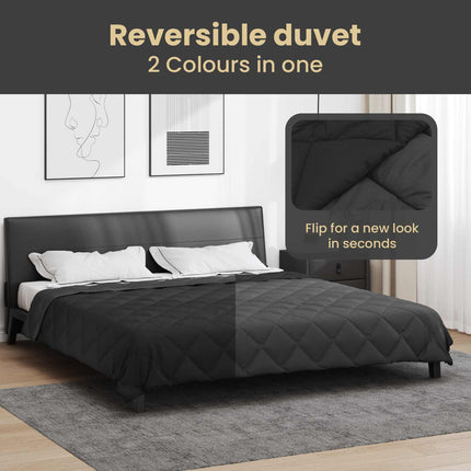 Sommar Duvet 220 x 240 cm Sommar 200 gsm Svart och Anthracit