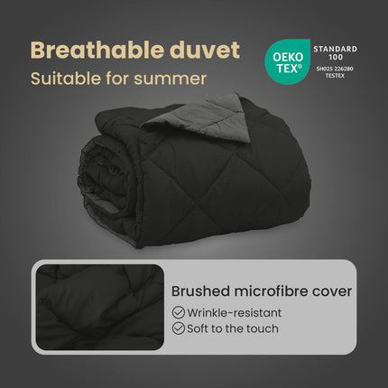 Sommar Duvet 220 x 260 cm Sommar 200 gsm Svart och Anthracit