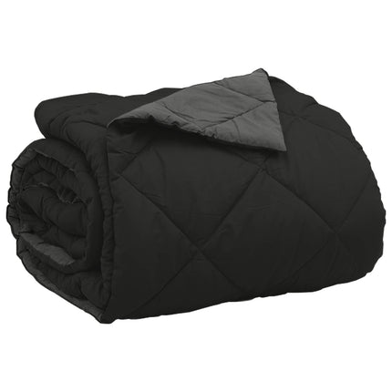 Sommar Duvet Svart och Anthracit 220 x 260 cm Mikrofiber