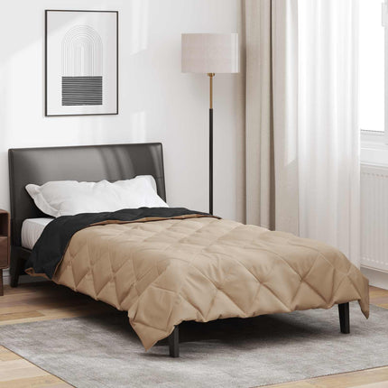 Sommar Duvet Svart och Taupe 200 x 140 cm Mikrofiber
