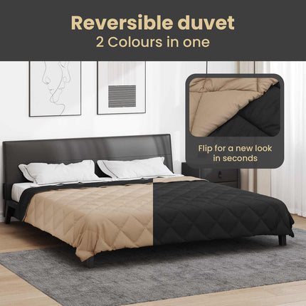 Sommar Duvet 240 x 200 cm Sommar 200 gsm Svart och Taupe