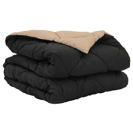 Sommar Duvet Svart och Taupe 220 x 135 cm Mikrofiber