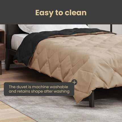 Sommar Duvet 220 x 140 cm Sommar 200 gsm Svart och Taupe