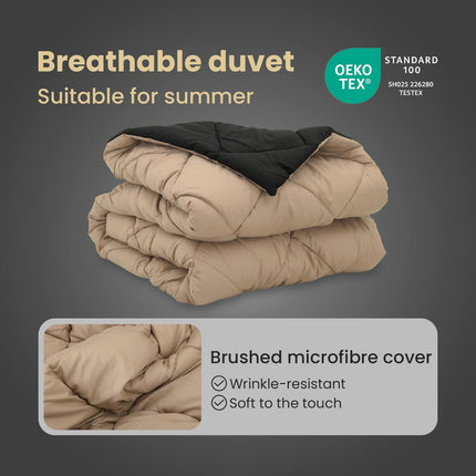 Sommar Duvet 220 x 155 cm Sommar 200 gsm Svart och Taupe