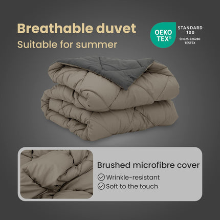 Sommar Duvet 200 x 135 cm Sommar 200 gsm Ljusgrå och antracit