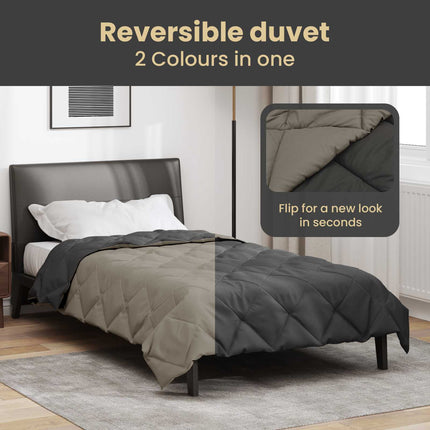 Sommar Duvet 200 x 140 cm Sommar 200 gsm Ljusgrå och antracit