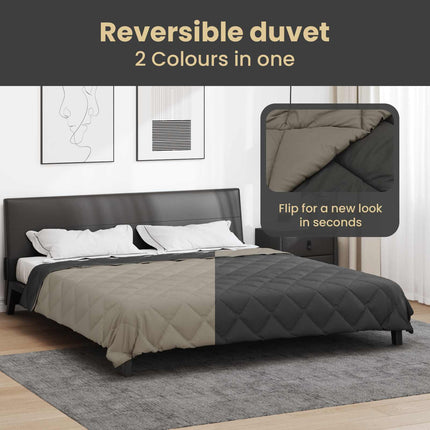 Sommar Duvet 220 x 200 cm Sommar 200 gsm Ljusgrå och antracit