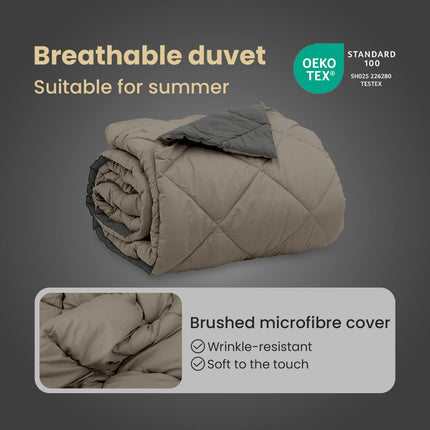 Sommar Duvet 220 x 240 cm Sommar 200 gsm Ljusgrå och antracit