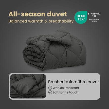 Full Års-Duvet Antracit 135 x 200 cm Mikrofiber