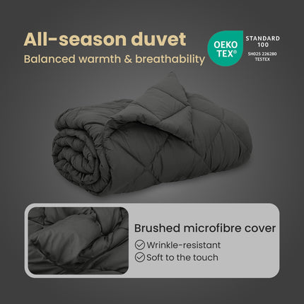 Full Års-Duvet Antracit 200 x 200 cm Mikrofiber