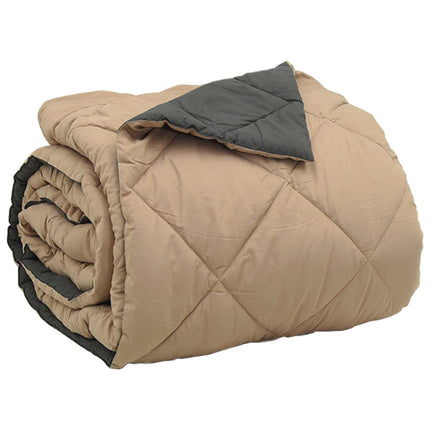 Full Års-Duvet Antracit och Taupe 200 x 200 cm Mikrofiber