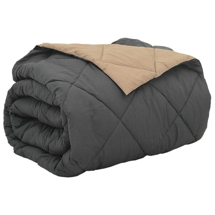 Full Års-Duvet Antracit och Taupe 220 x 240 cm Mikrofiber