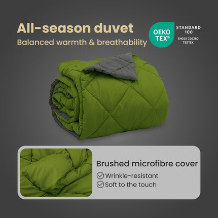 Full Års-Duvet Grön och Antracit 200 x 240 cm Mikrofiber