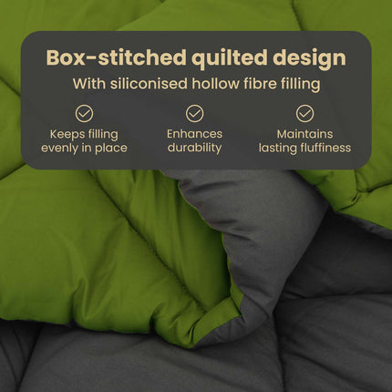 Full Års-Duvet Grön och Antracit 200 x 240 cm Mikrofiber