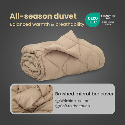 Full Års-Duvet Taupe 220 x 260 cm Mikrofiber