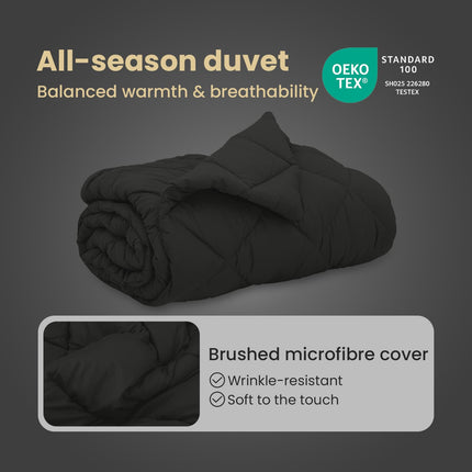 Full Års-Duvet Svart 220 x 240 cm Mikrofiber