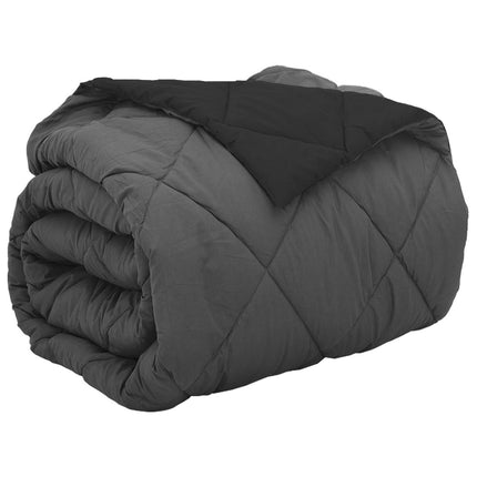 Full Års-Duvet Svart och Anthracit 220 x 200 cm Mikrofiber