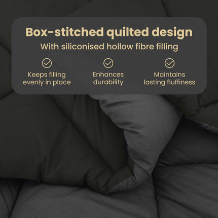 Full Års-Duvet Svart och Anthracit 220 x 240 cm Mikrofiber