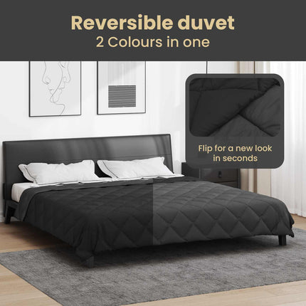 Full Års-Duvet Svart och Anthracit 220 x 240 cm Mikrofiber