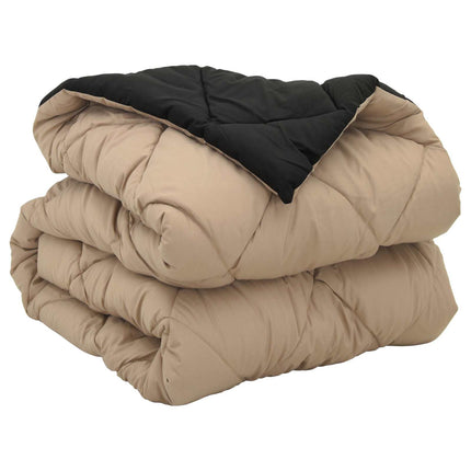 Full Års-Duvet Svart och Taupe 135 x 200 cm Mikrofiber