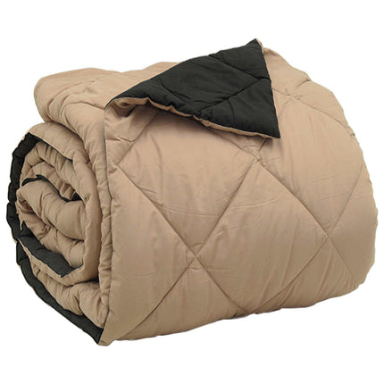 Full Års-Duvet Svart och Taupe 200 x 200 cm Mikrofiber