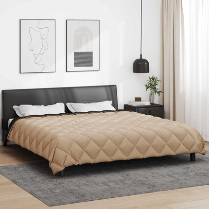 Vinter Täcke Svart och Taupe 200 x 220 cm Mikrofiber