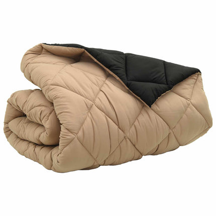 Vinter Täcke Svart och Taupe 200 x 220 cm Mikrofiber