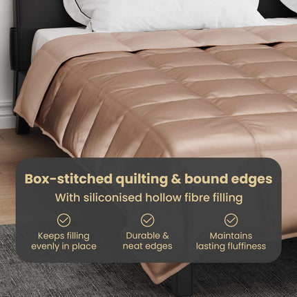 Sommar Duvet Guld 220 x 260 cm Satin och Mikrofiber