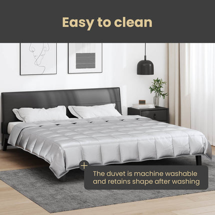 Sommar Duvet Silver 200 x 240 cm Satin och Mikrofiber